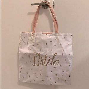 Bride reversible white pink rose gold tote